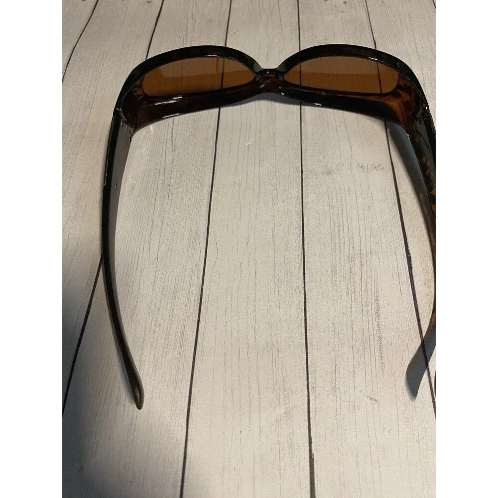 Solar Shield Andrea Fits Over Sunglasses Polarized Oval Brown Tortoise